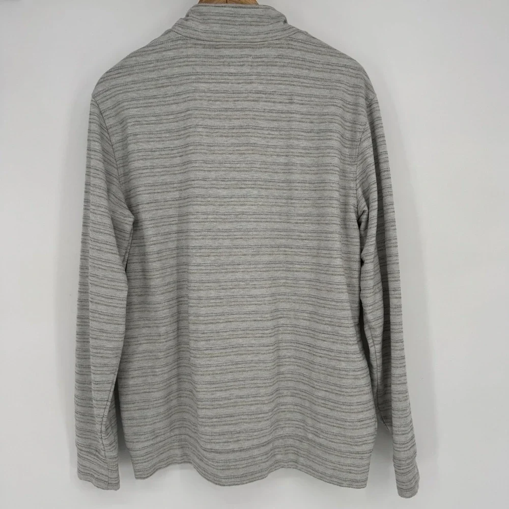 Linksoul Pullover Mens Large Heather Gray‎ Striped Long Sleeve Quarter Zip Golf